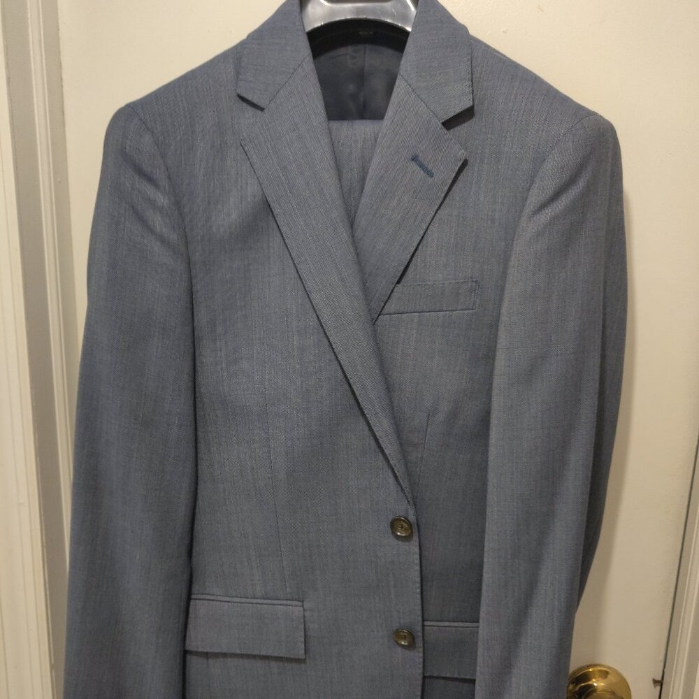 J Crew Ludlow atlantic blue 36s 30x30 slim fit wool spandex stretch sharkskin